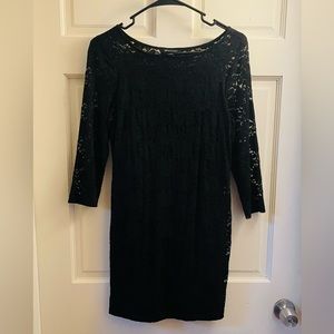 Forever 21 Skin Tight Lace 3/4 Sleeve Mini Dress Size Large Juniors